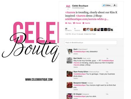 Celeb Boutique use "Aurora" to promote themselves